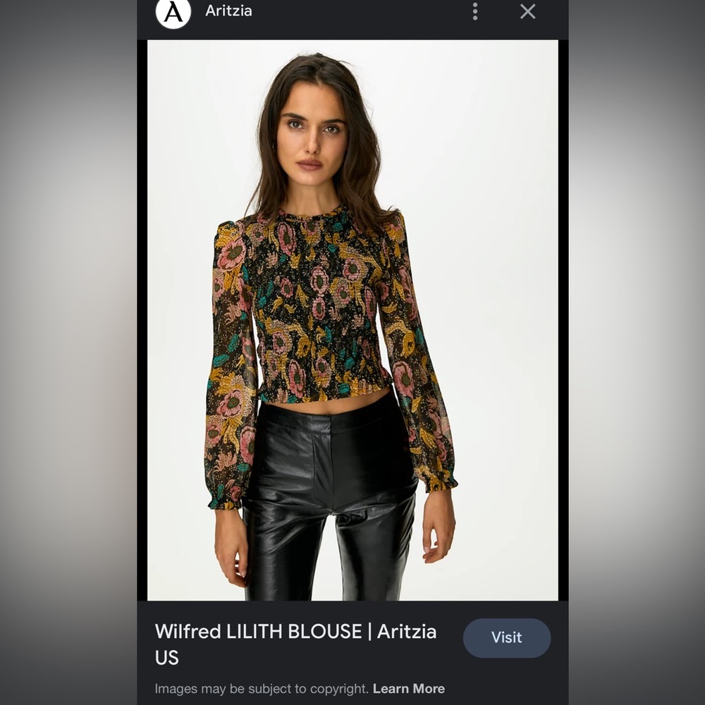 Wilfred Aritzia Lilith Blouse, size xs